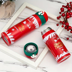 Christmas Printed Insulation Water Cup Stainless Steel Bottle 500ml