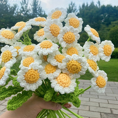 Small Daisy Hand-Woven Bouquet Chamomile Woolen Crochet Flower