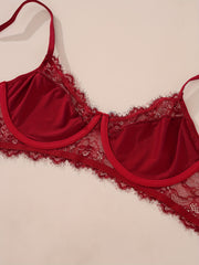 Sexy Lace Rhinestone Bra & Panty Set