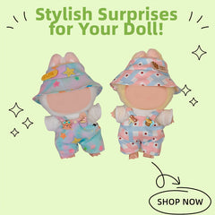 Doll Fisherman Outfit Set with Hat and Overalls 6-9 inch Dolls