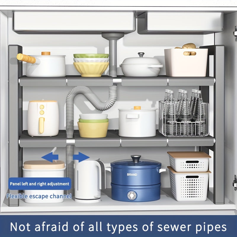 Multifunctional Retractable Storage Rack for Kitchen and Bathroom