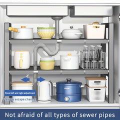 Multifunctional Retractable Storage Rack for Kitchen and Bathroom