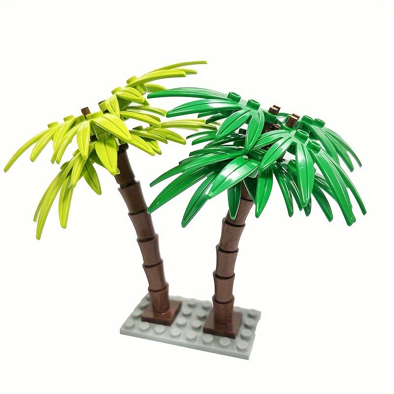 Beach Palm Tree Coconut Tree Building Block Plant Scene Set
