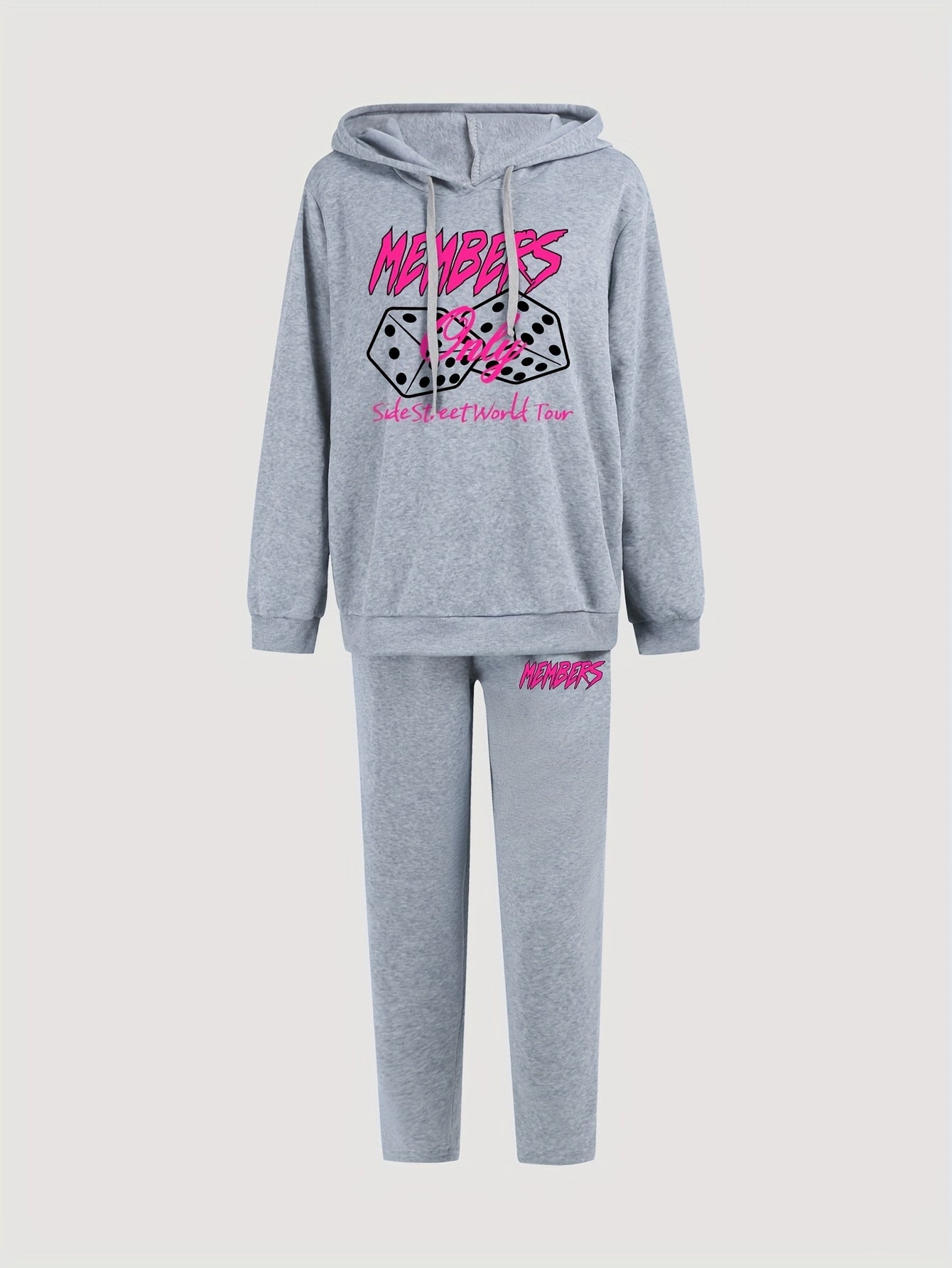Women's Plus Geometric Print Hoodie & Sweatpants Set