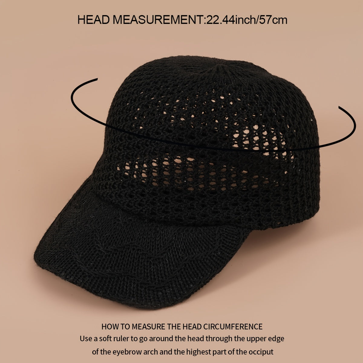 Hollow Crochet Baseball Cap Solid Breathable Sports Sun Hat