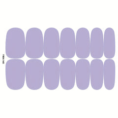Solid Nail Polish Sticker Full Wrap Nail Strips - 14 Sheets