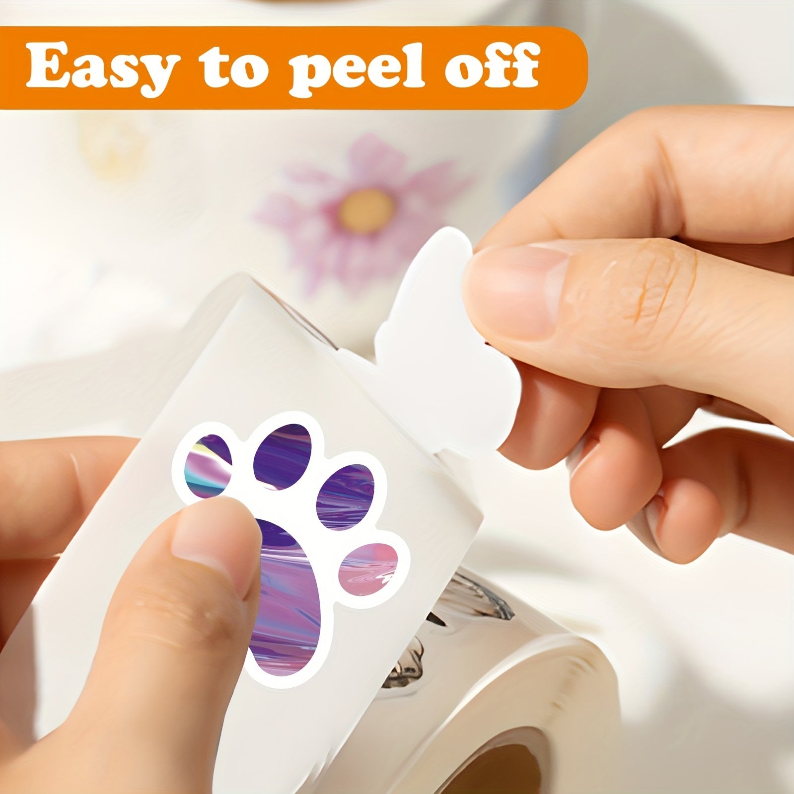 500PCS Animals Paw Print Sticker Roll Cat Dog Animals Paw Print Stickers