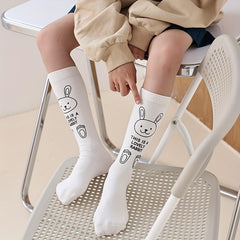 Girls Kids Bunny Pattern Crew Socks Ages 3+