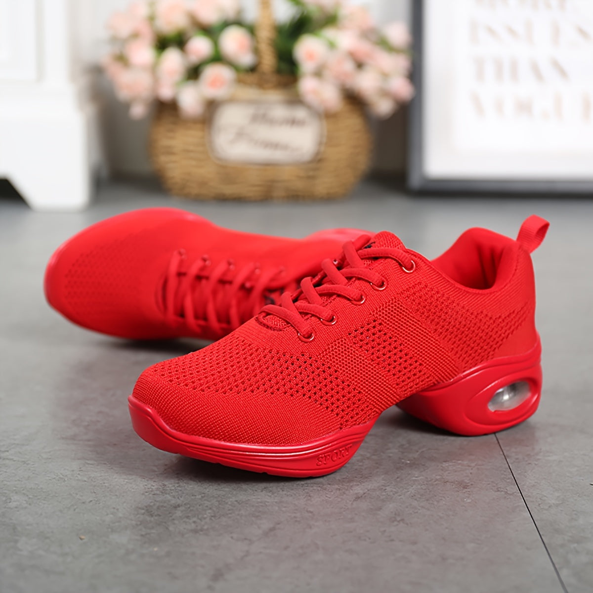Women's Arch Support Lace-Up Dance Shoes with Air Cushion Mesh