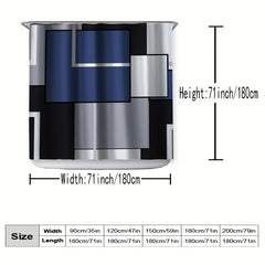 Abstract Plaid Shower Curtain Waterproof Fabric Bathroom Decor
