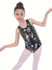 Girls Star Graphic Gymnastics Leotard