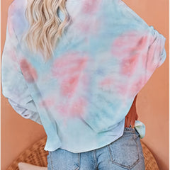 Tie Dye Long Sleeve T-Shirt Crew Neck Sweatshirt Women's Clothing