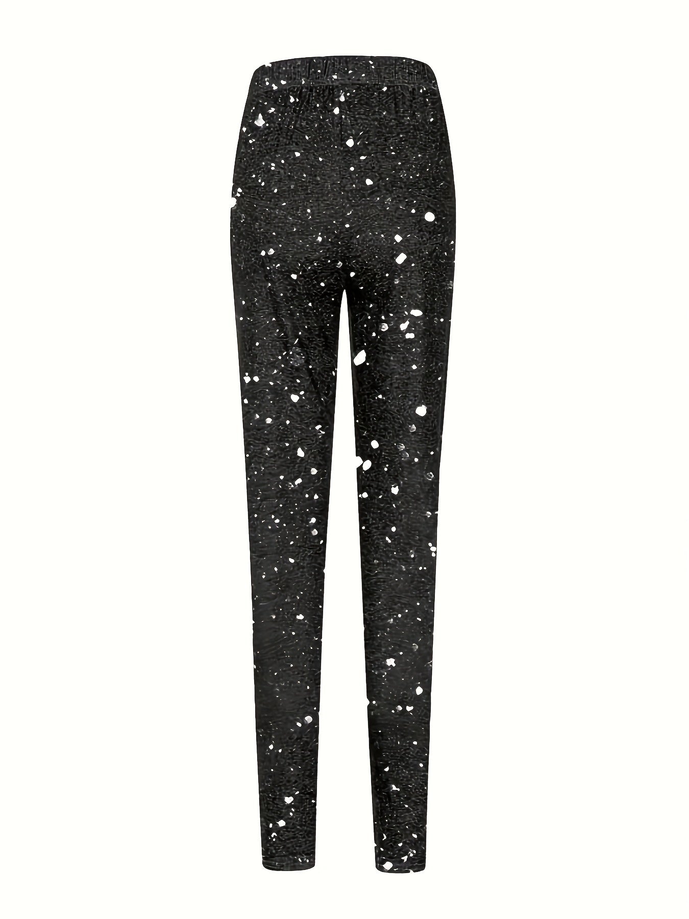 Christmas Leggings Santa Claus Print Elastic High Rise Sl