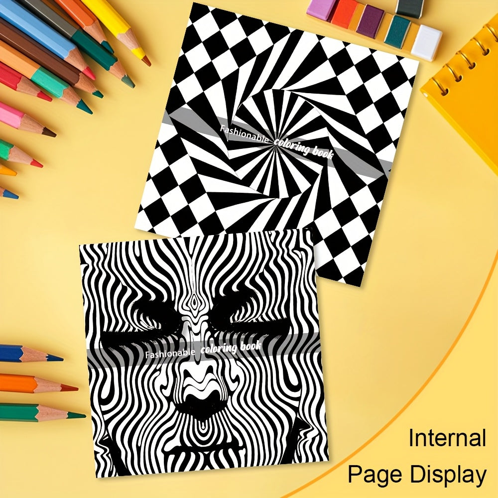 24 Page Coloring Book for Adults - Three Dimensional Adult Drawing Picture Book