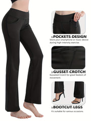 Bootcut Yoga Pants With Pocket High Waisted Workout Leggings