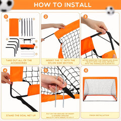 Portable Football Goal Net Foldable Mobile Football Shooting Trainer