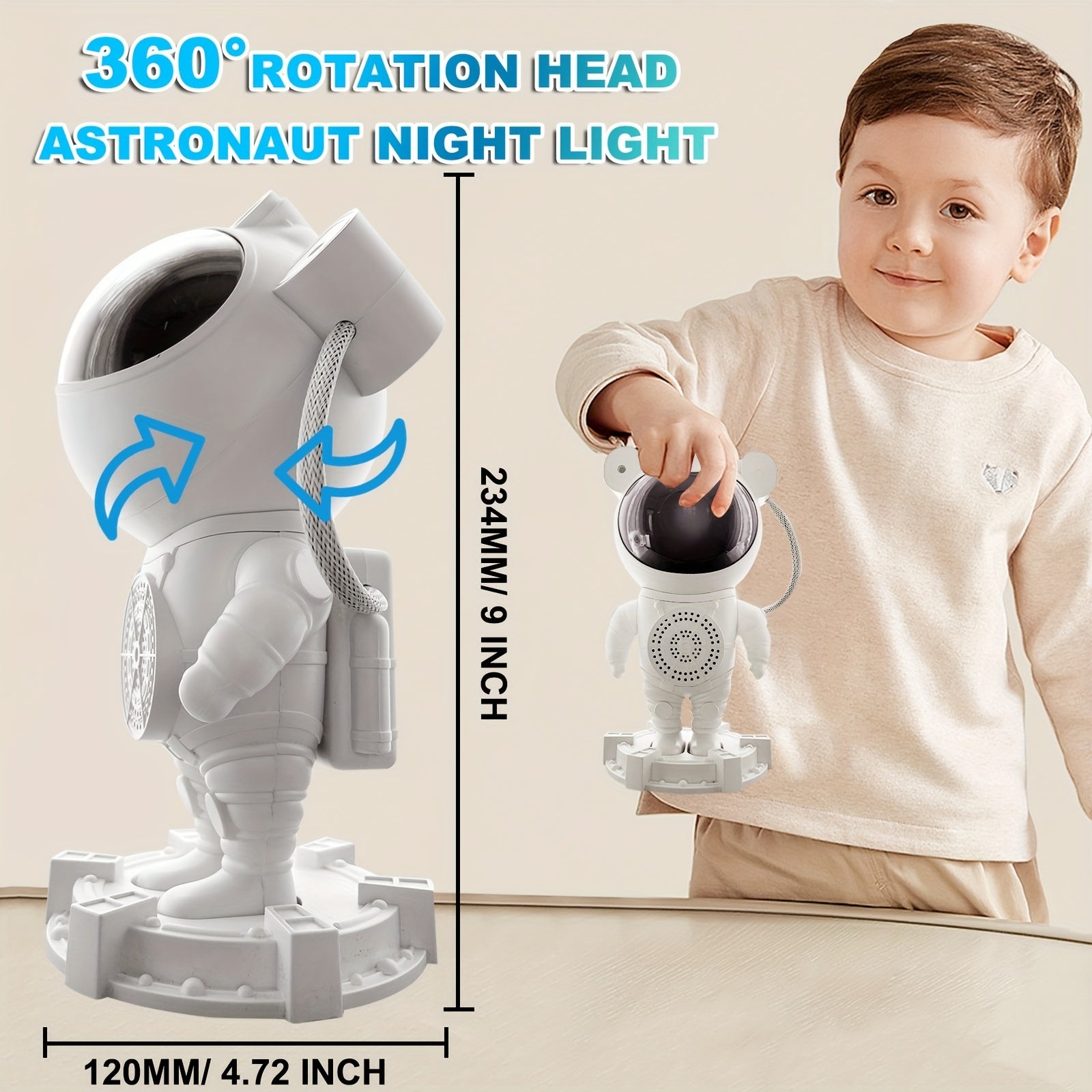 ROTOPATA Astronaut Galaxy Projector Night Light With Music Player