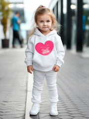 OERYUI Kids 2pcs Activewear Set Heart Graphic Hoodies Pants Spring Fall