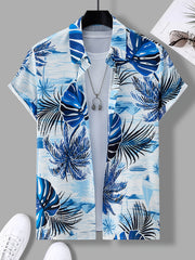 Tropical Hawaiian Shirt Men's Allover Print Button Up Short Sleeve