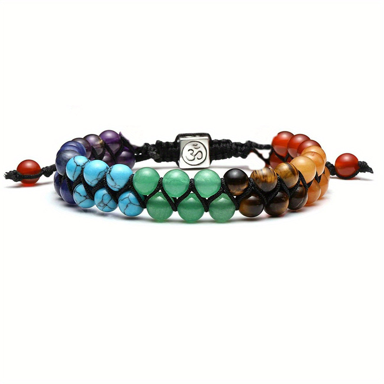 7 Chakra Stone Yoga Bracelet Reiki Healing Crystal Gemstone Rope