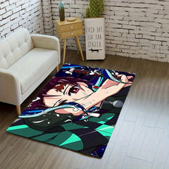 Anime Game Character Velvet Area Rug Non-slip Stain Resistant Machine Washable