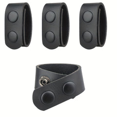 4pcs Tactical Fixed Buckles PU Leather Belt Keepers for Outdoor Mountaineering