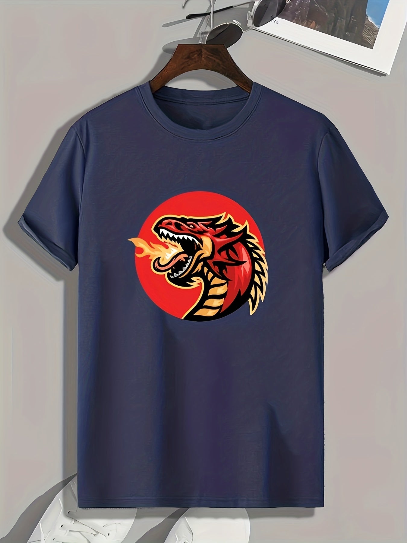 Dragon Print Men's Graphic T shirt Casual Comfy Tees For Summer
