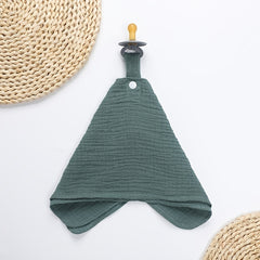 Kids' Green Cotton Towel Set with Comfort Pacifiers