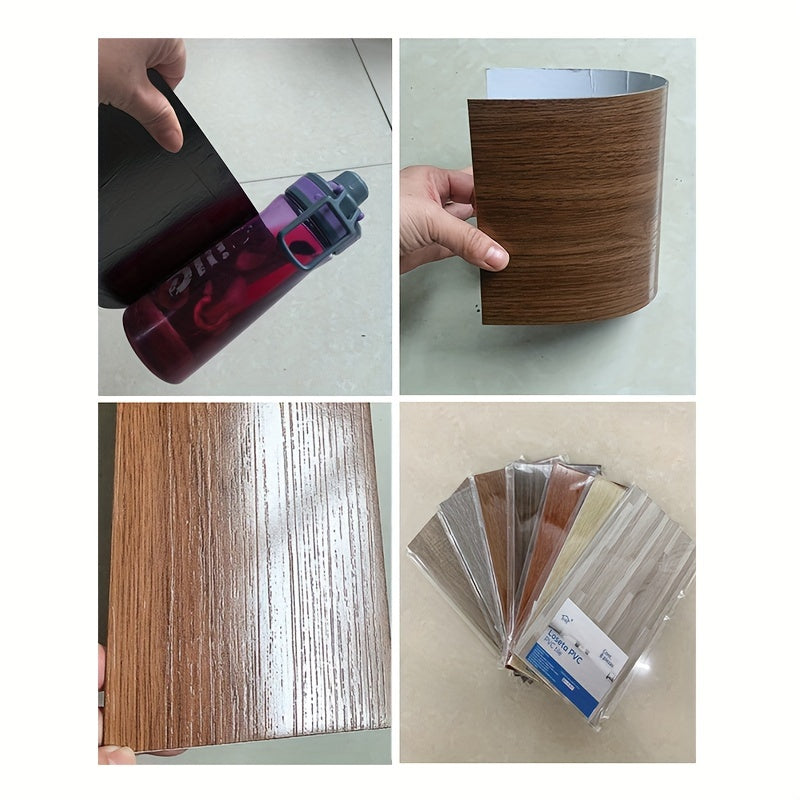 8pcs Self adhesive Floor Stickers Wood Grain Cement Ground
