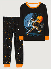 Boy's Cartoon 2pcs Pajama Set Long Sleeve Top & Pants Loungewear