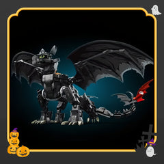 Night Shadow Dragon Building Blocks - High End Magic Themed Desktop Model