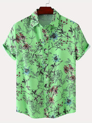 Men's Floral Short Sleeve T-Shirt for Summer Beach Style