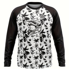 Men's Helmet Pattern Cycling Jersey Long Sleeve Shirt