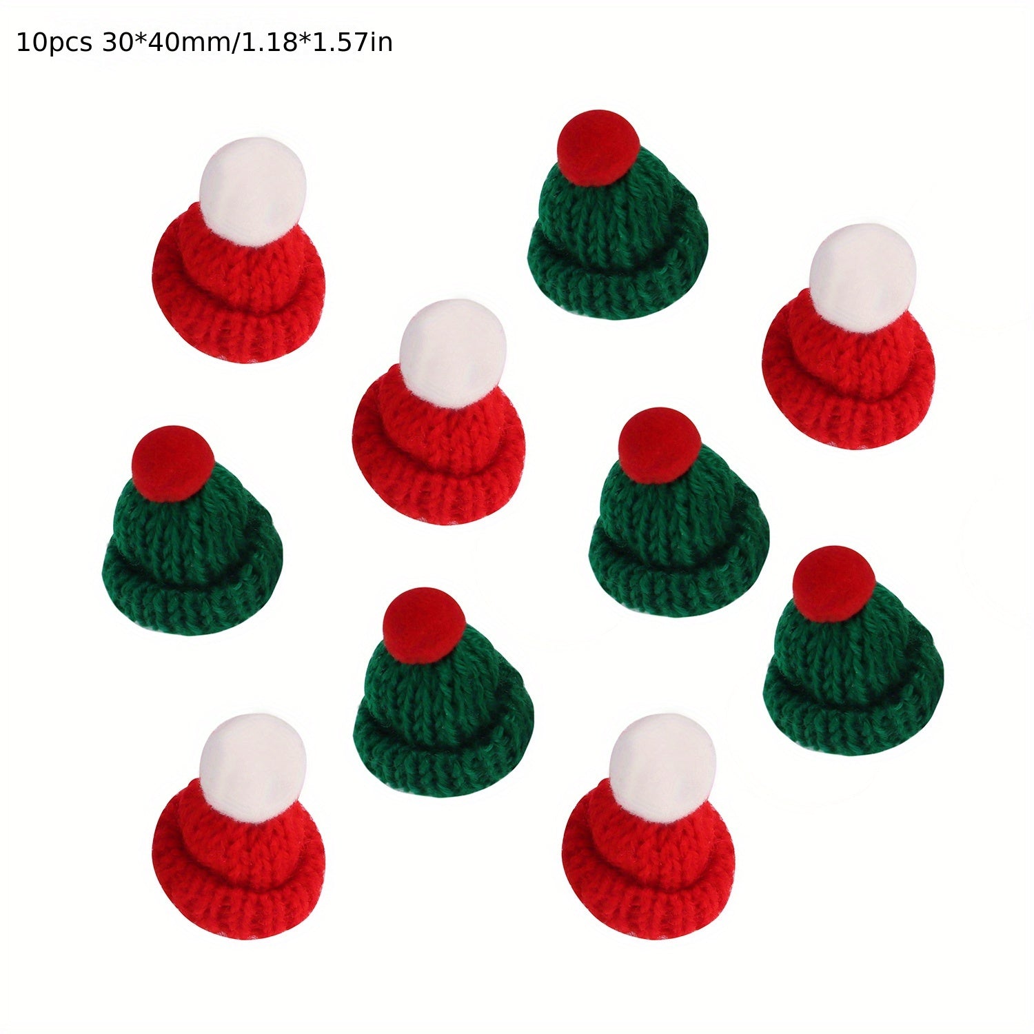 10pcs Mini Knitting Hats for Crafts DIY Ornament Doll Clothes Accessory