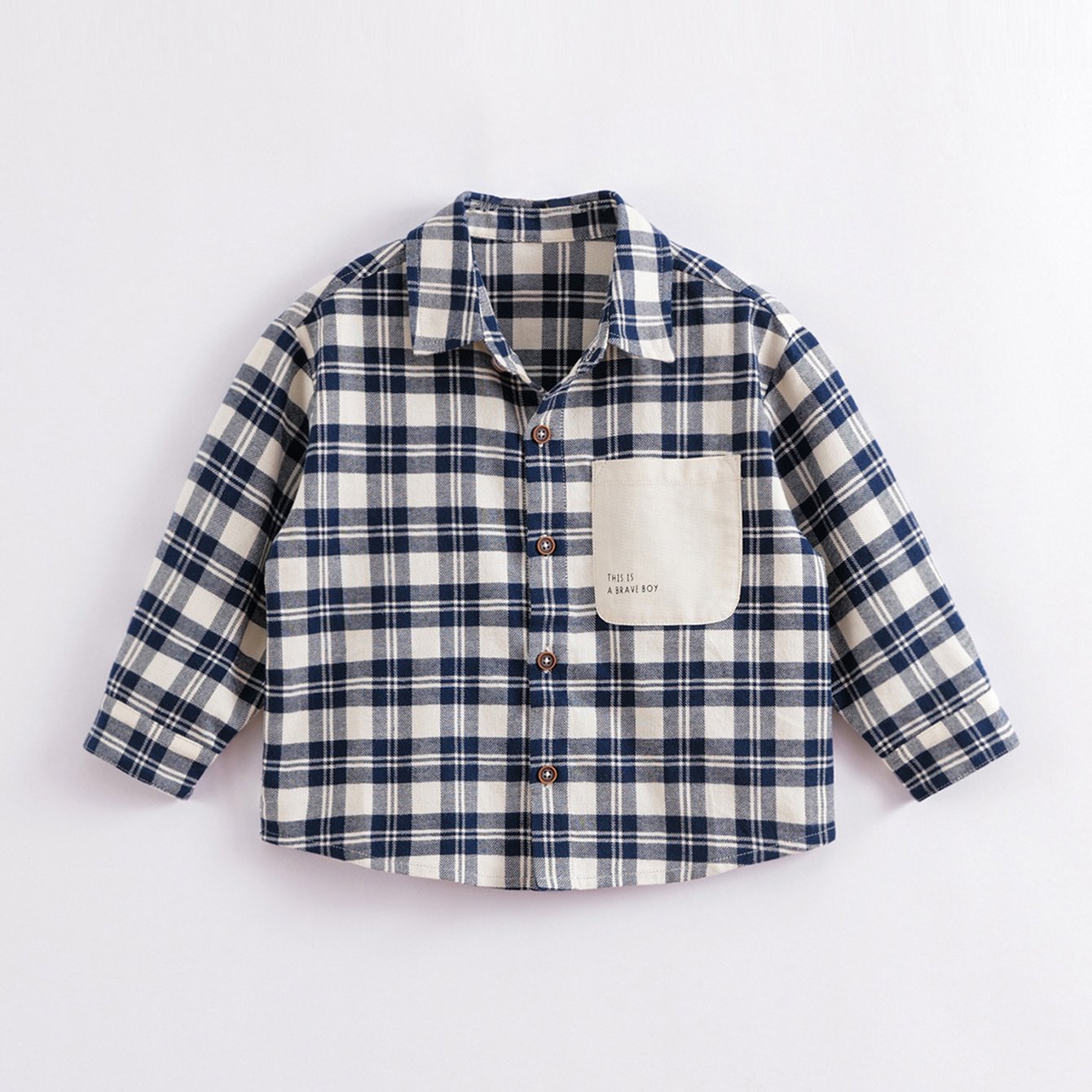 Boys Lapel Plaid Shirts Tops Kids Clothes