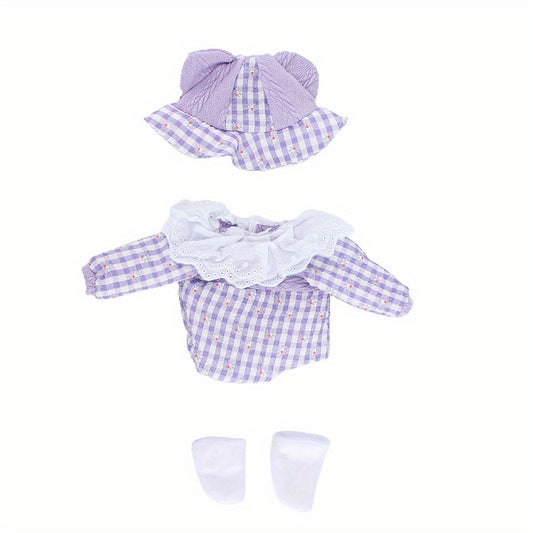 Purple Doll Dress for 12-13 Inch Baby Toy Crawling Doll