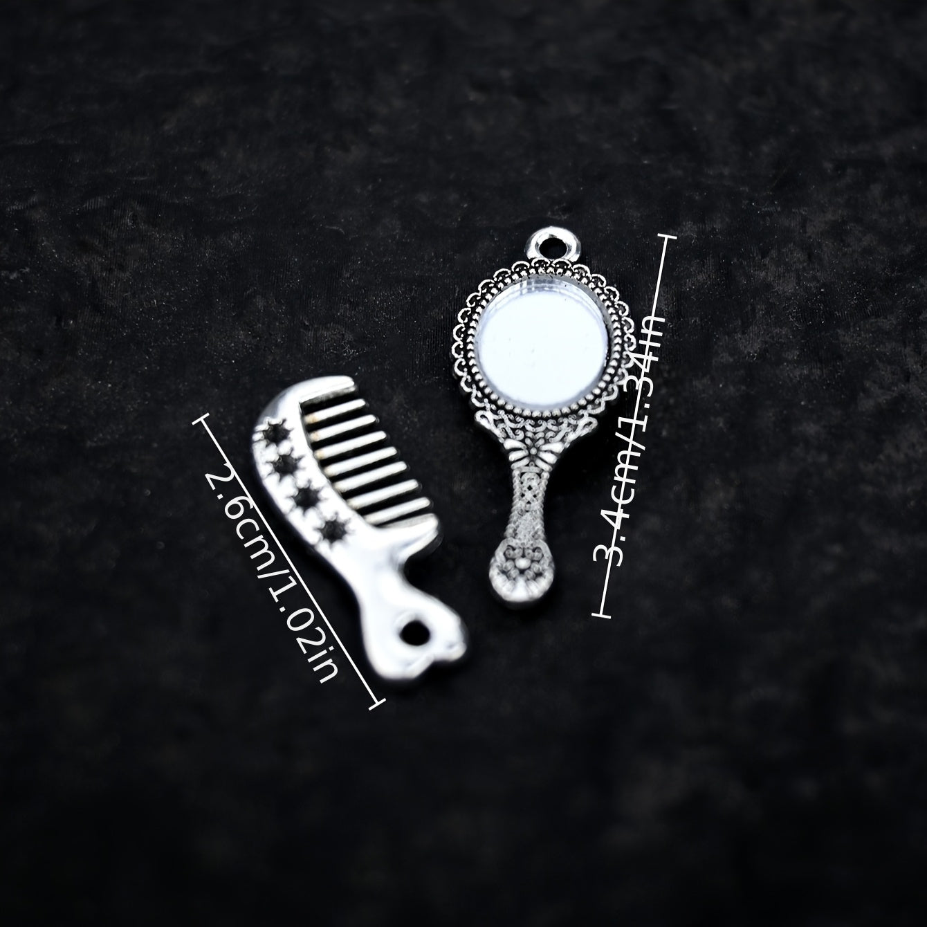 Miniature Mirror Comb Set for Dollhouse Decor