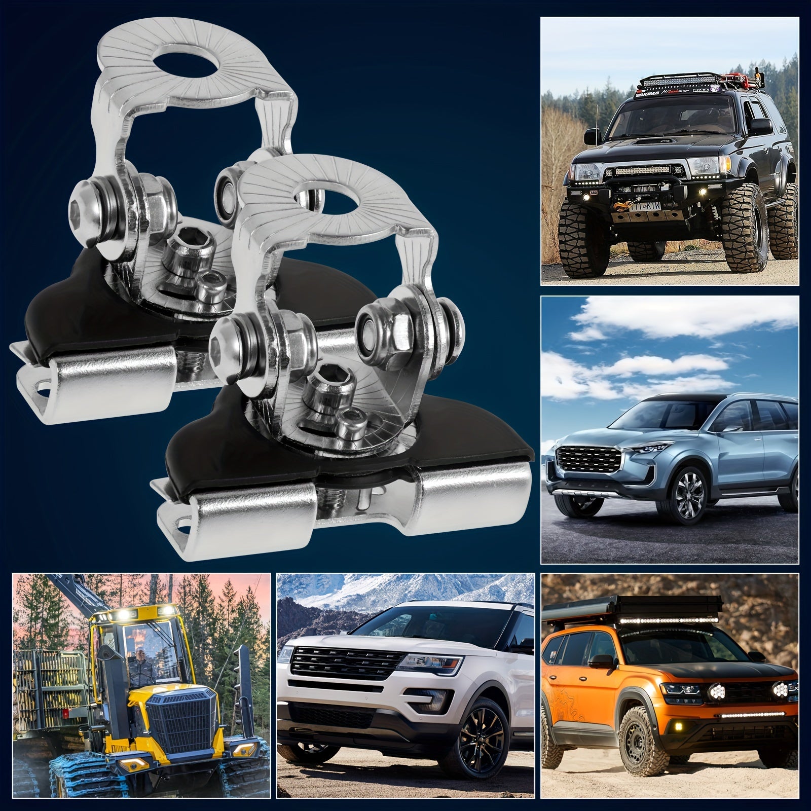 2pcs LED Light Bar Mounting Bracket Universal Adjustable Stainless Steel Holder