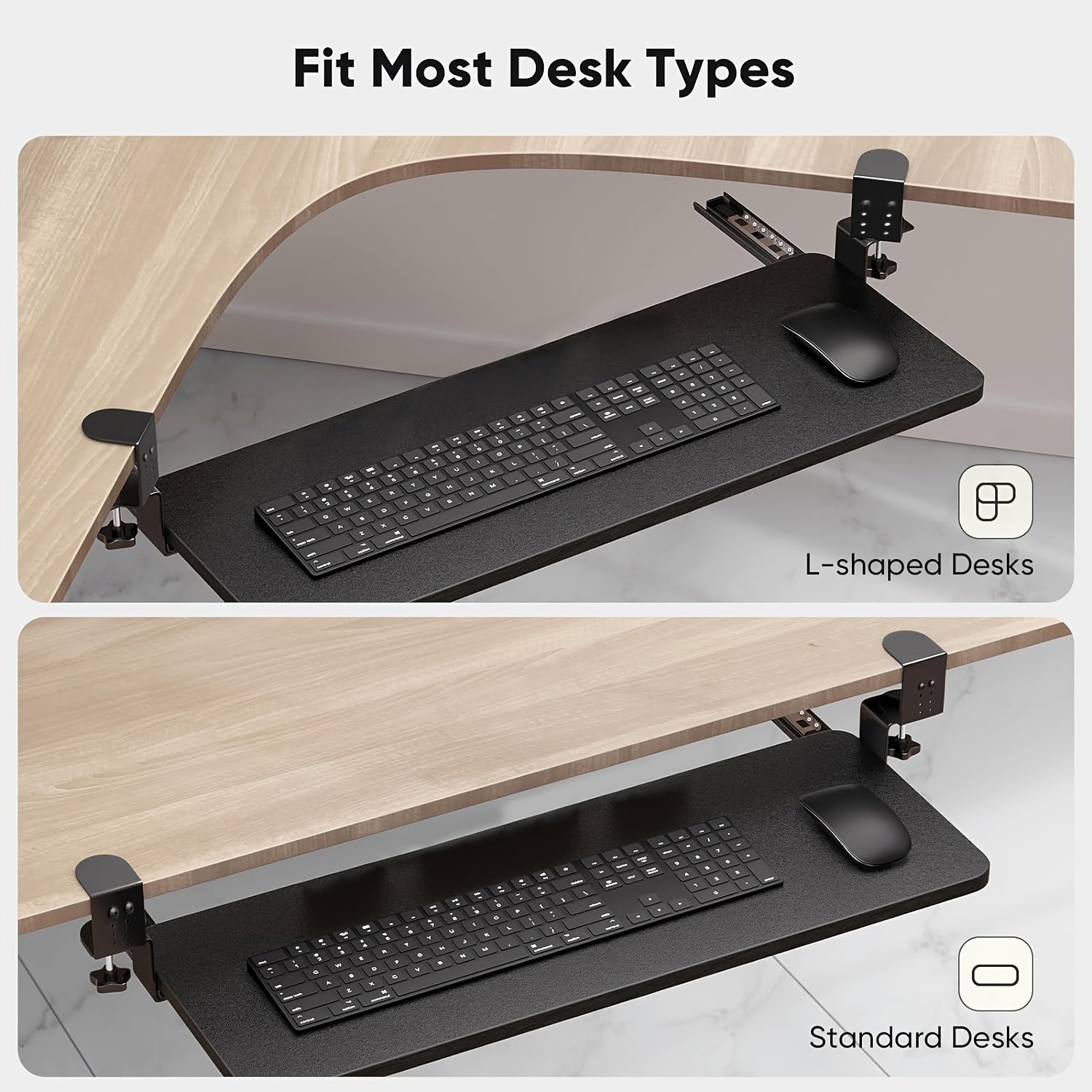 Adjustable Under Desk Keyboard Tray