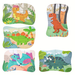 Dinosaur Puzzle Set for Kids Educational Toy in Iron Storage Box