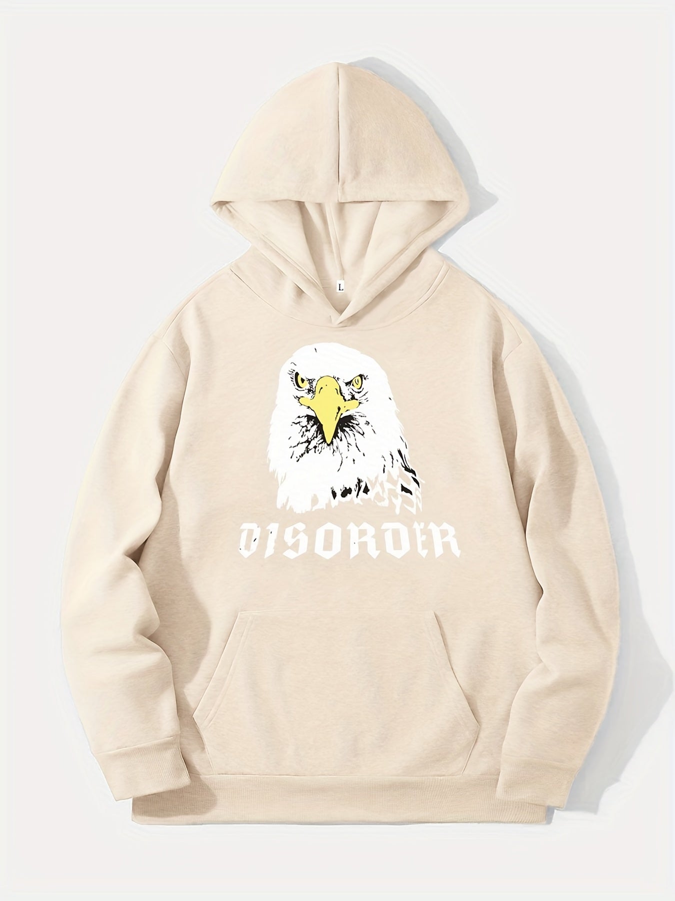 Comic Eagle Print Hoodie Men's Casual Pullover Hooded Sweatshirt