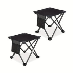 Portable Camping Stool with Side Pockets, Lightweight and Sturdy Folding Stool