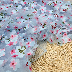 Embroidered Fabric Water Grass Lace, DIY Women's Dress Rainbow Butterfly, 1yard