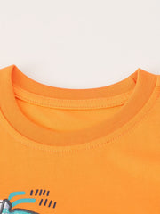 2pcs Kids Cotton Motorcycle Short Sleeve Tshirt & Shorts Set