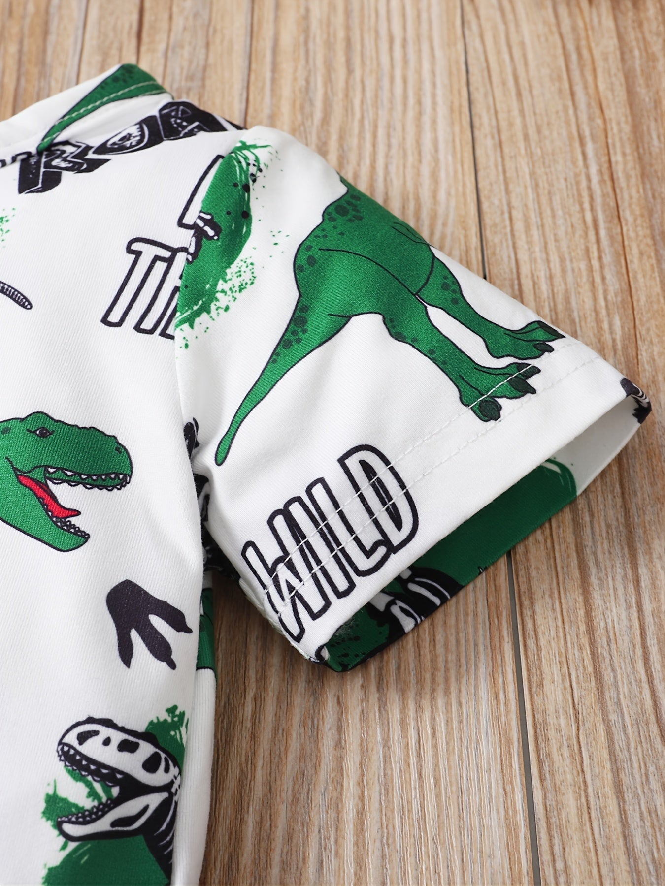 Toddler Boys Dinosaur Print Top & Shorts Set - Summer Kids Clothes