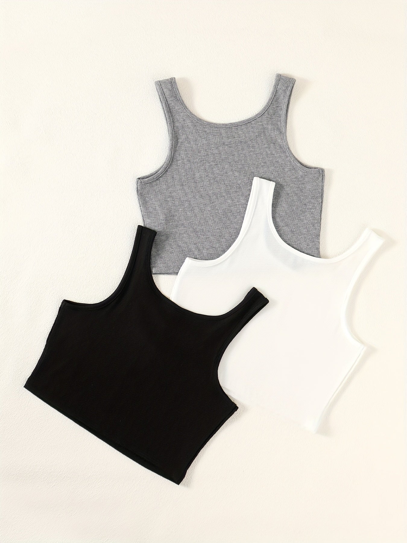 3-Pack Y2K Crop Tank Tops Sleeveless Summer Women's Tops