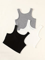 3-Pack Y2K Crop Tank Tops Sleeveless Summer Women's Tops