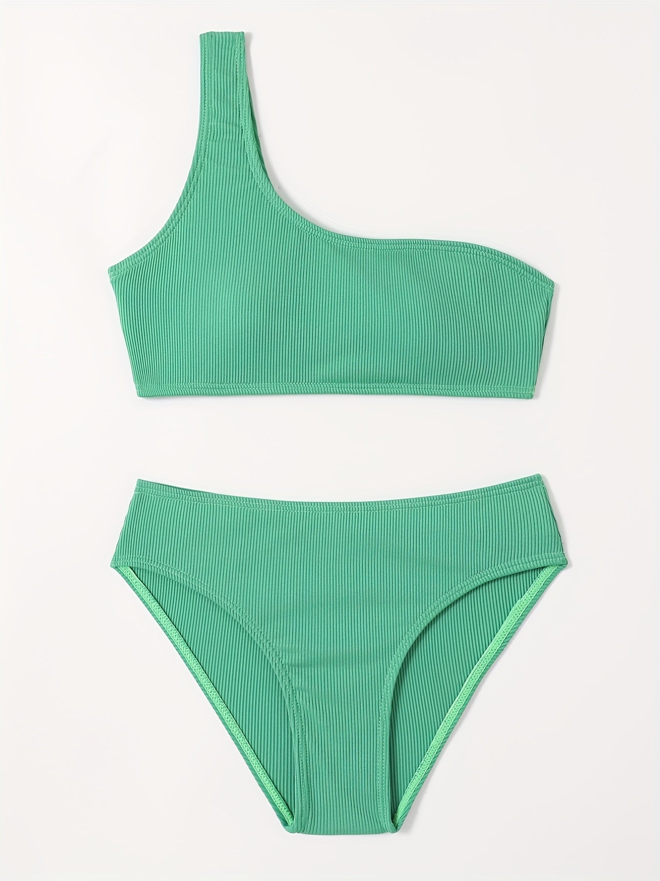 Girls One Shoulder Bikini Tankini Set Kids Summer Beach Bathing Suits