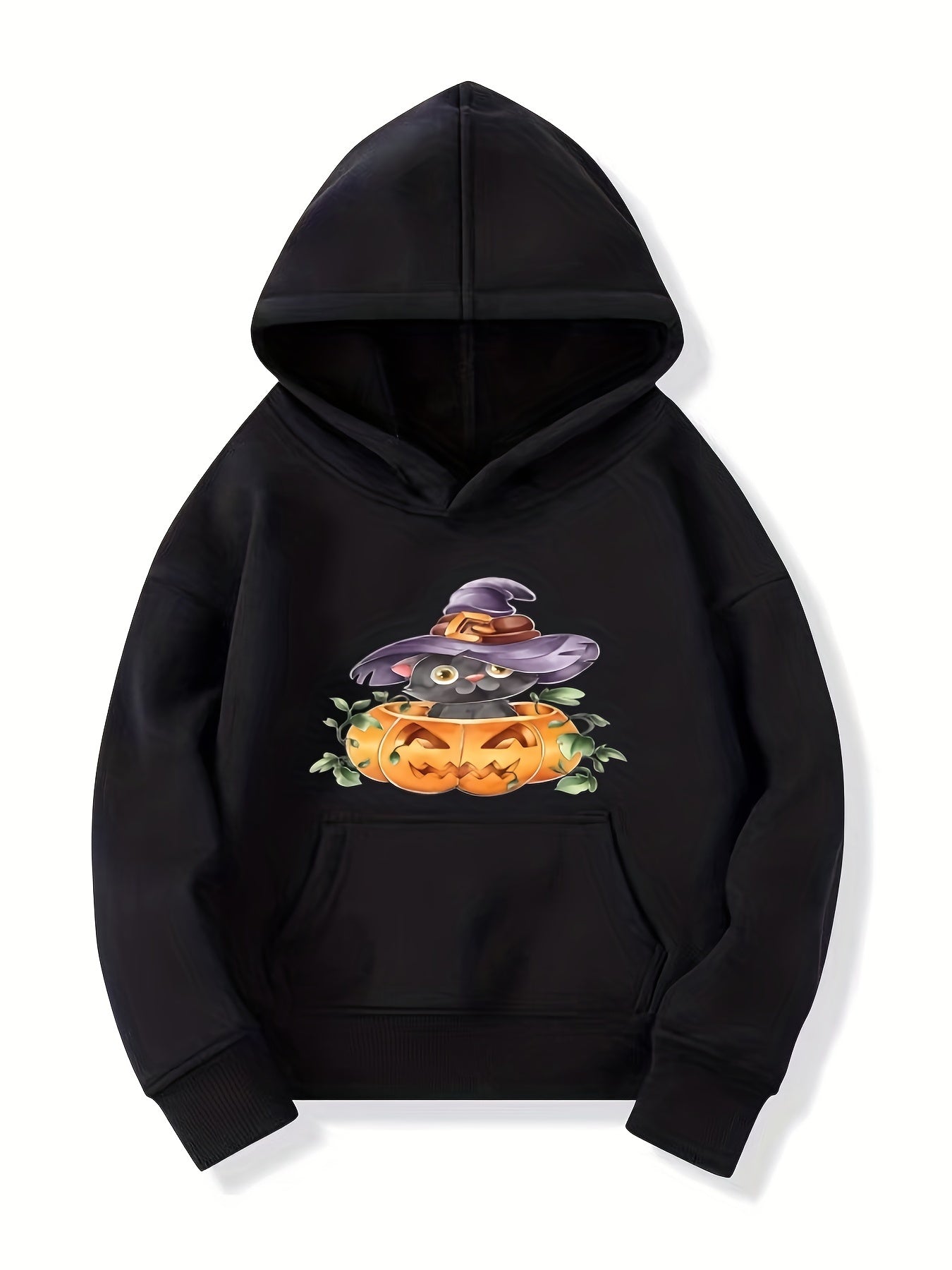 Kitty Witch Pattern Smart Hoodie For Girls