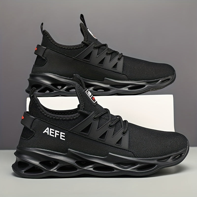 Men's Breathable Lace Up Blade Sneakers Outdoor Walking Shoes